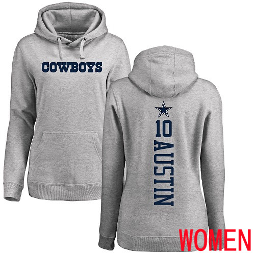 Women Dallas Cowboys Ash Tavon Austin Backer 10 Pullover NFL Hoodie Sweatshirts